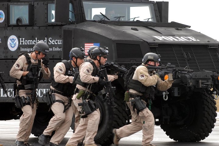 An ICE armored vehicle